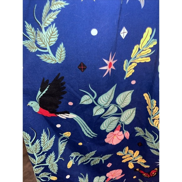 NWT! LATINO HERITAGE MONTH  Blue Floral And Birds Colorful Maxi Dress - Picture 5 of 7